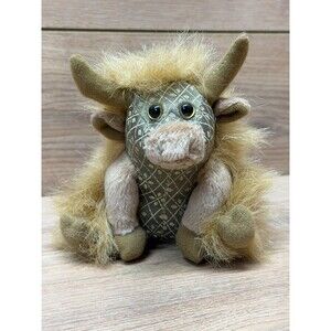 Dora Designs Highland Cow Stuffed Animal Small 6" Brown/Tan Washable DD 17-12-04